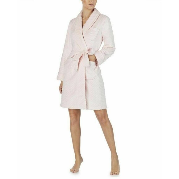 LRL Lauren Ralph Lauren Herringbone Shawl-Collar Robe, NWOT - Picture 1 of 9